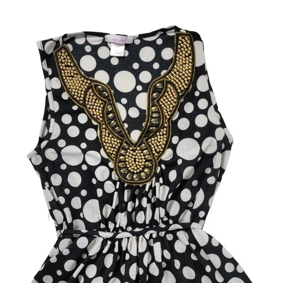 Vintage 90s Wet Seal Dressy Tank Top Blouse Womens S / M Embellished Polkadot - Picture 15 of 16